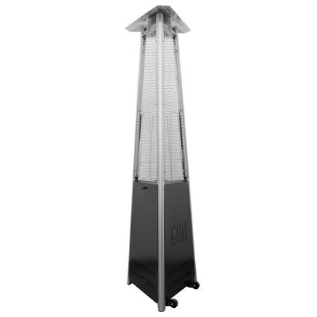 AZ PATIO HEATERS Tall Commercial Triangle Glass Tube Heater - Matte Black HLDS01-CGTPC